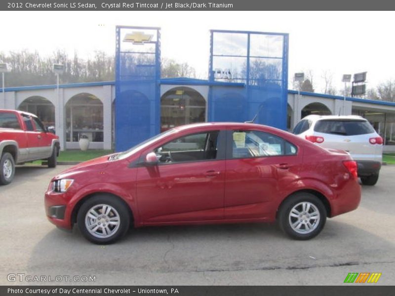 Crystal Red Tintcoat / Jet Black/Dark Titanium 2012 Chevrolet Sonic LS Sedan