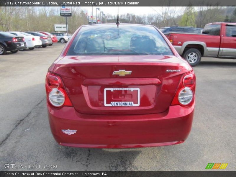Crystal Red Tintcoat / Jet Black/Dark Titanium 2012 Chevrolet Sonic LS Sedan