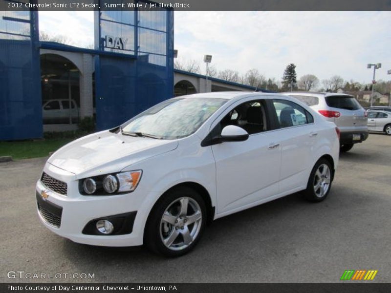 Summit White / Jet Black/Brick 2012 Chevrolet Sonic LTZ Sedan