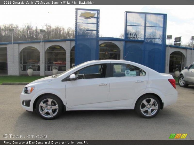 Summit White / Jet Black/Brick 2012 Chevrolet Sonic LTZ Sedan