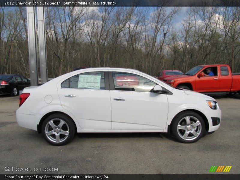 Summit White / Jet Black/Brick 2012 Chevrolet Sonic LTZ Sedan