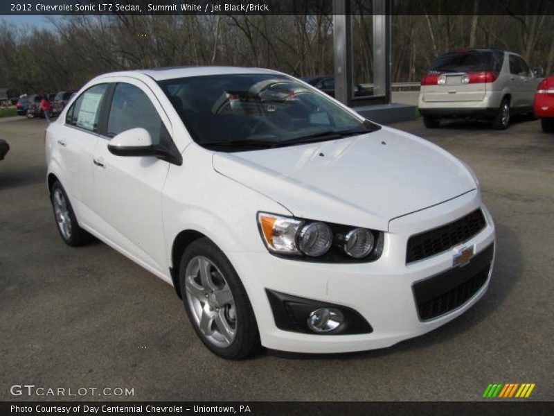Summit White / Jet Black/Brick 2012 Chevrolet Sonic LTZ Sedan
