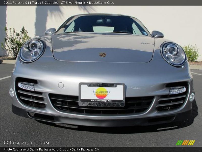 GT Silver Metallic / Black/Stone Grey 2011 Porsche 911 Turbo S Cabriolet