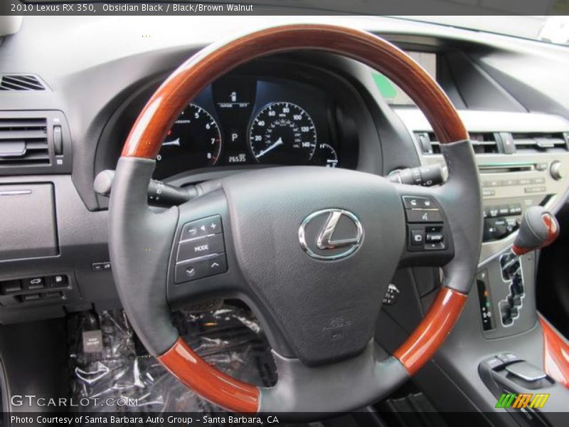 Obsidian Black / Black/Brown Walnut 2010 Lexus RX 350
