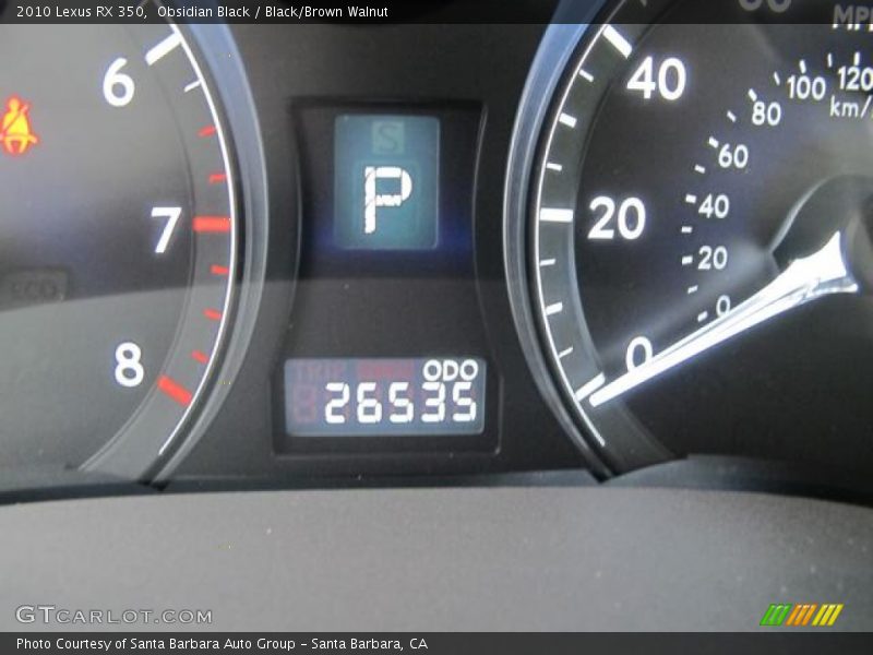 Obsidian Black / Black/Brown Walnut 2010 Lexus RX 350