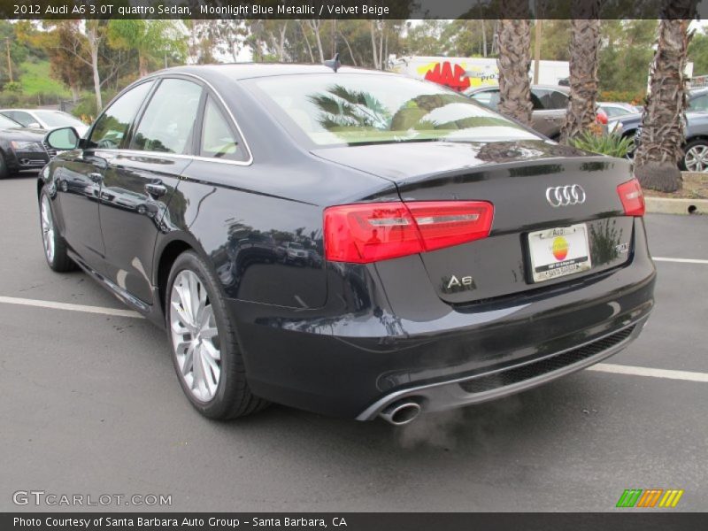 Moonlight Blue Metallic / Velvet Beige 2012 Audi A6 3.0T quattro Sedan