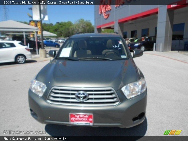 Cypress Green Pearl / Sand Beige 2008 Toyota Highlander 4WD