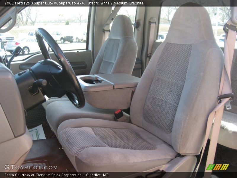 Oxford White / Medium Graphite 2001 Ford F250 Super Duty XL SuperCab 4x4