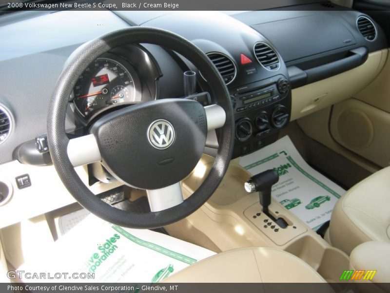 Black / Cream Beige 2008 Volkswagen New Beetle S Coupe