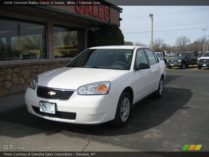 White / Titanium Gray 2008 Chevrolet Malibu Classic LS Sedan