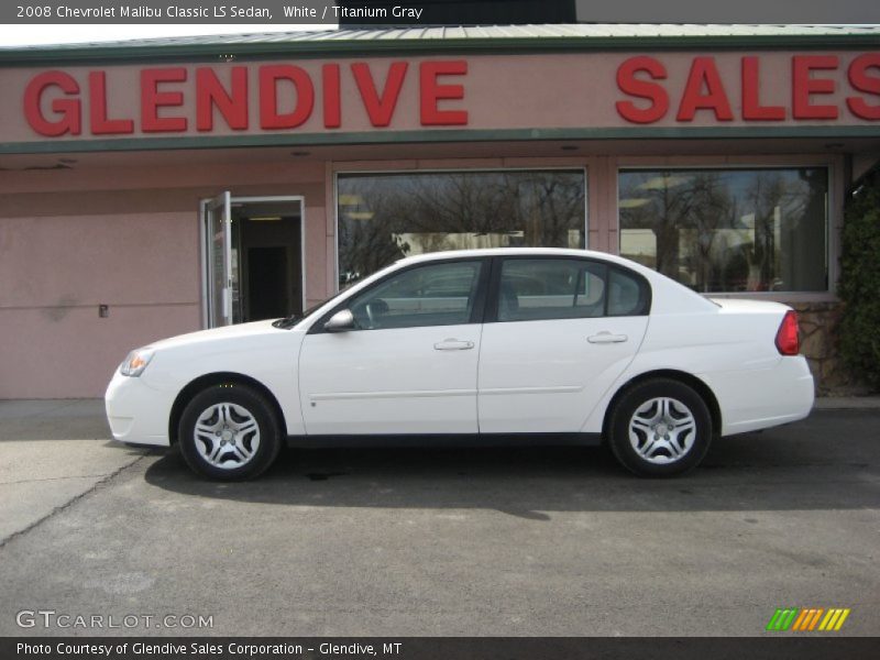 White / Titanium Gray 2008 Chevrolet Malibu Classic LS Sedan