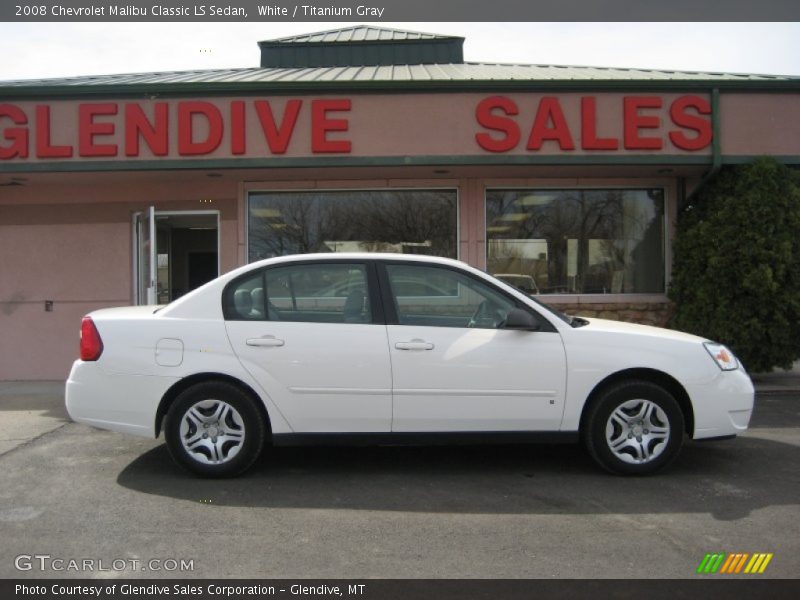 White / Titanium Gray 2008 Chevrolet Malibu Classic LS Sedan