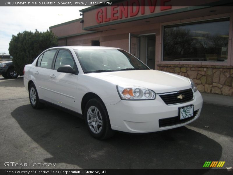 White / Titanium Gray 2008 Chevrolet Malibu Classic LS Sedan