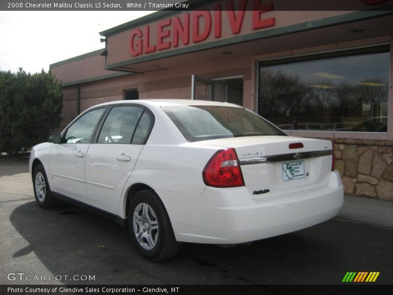White / Titanium Gray 2008 Chevrolet Malibu Classic LS Sedan