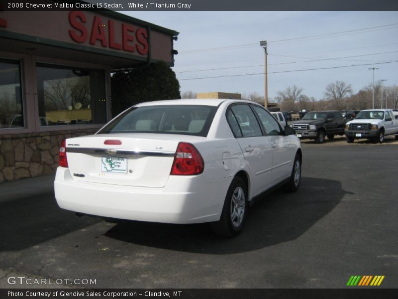 White / Titanium Gray 2008 Chevrolet Malibu Classic LS Sedan