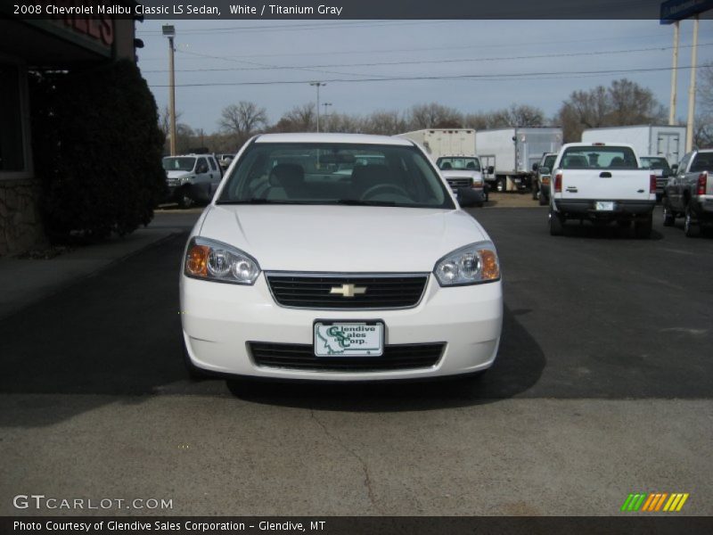 White / Titanium Gray 2008 Chevrolet Malibu Classic LS Sedan