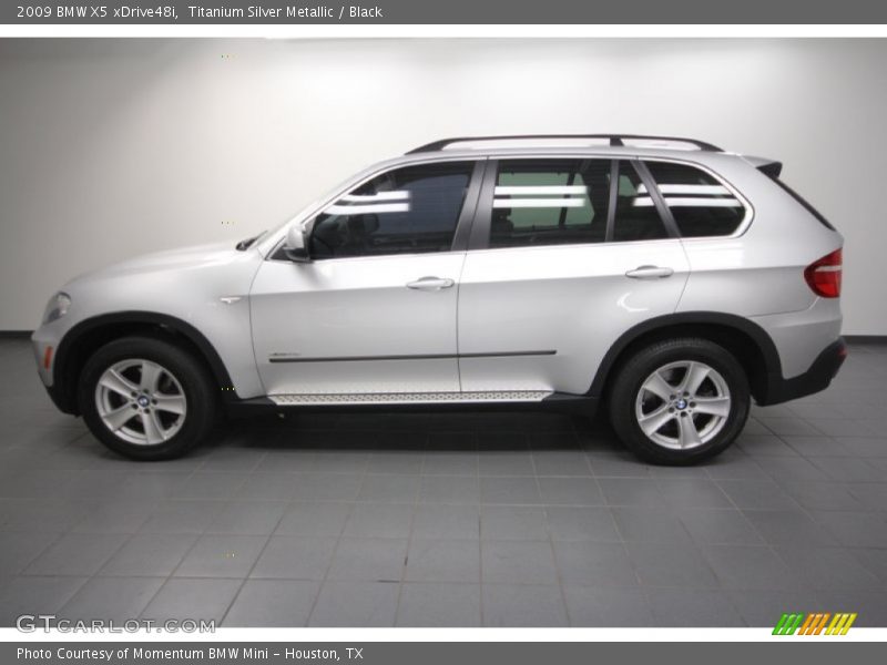 Titanium Silver Metallic / Black 2009 BMW X5 xDrive48i