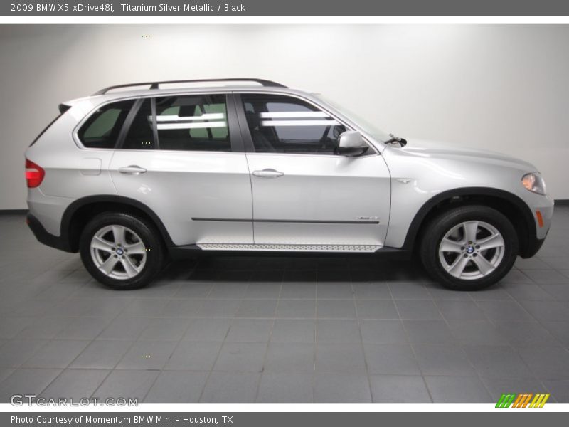 Titanium Silver Metallic / Black 2009 BMW X5 xDrive48i
