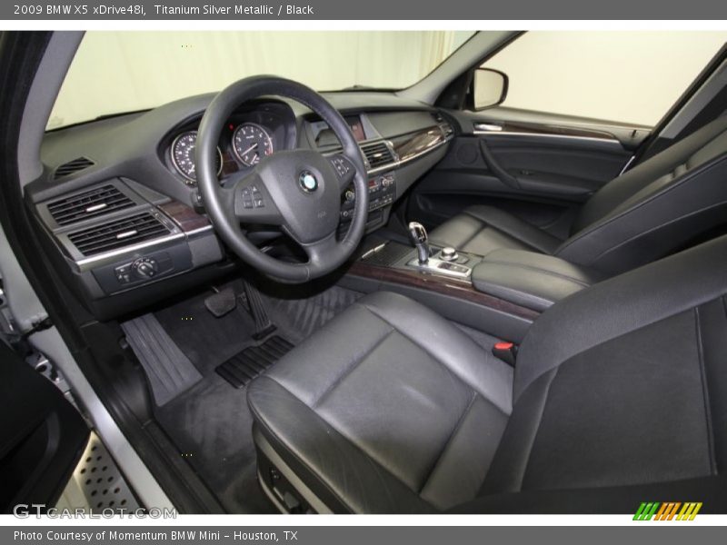Titanium Silver Metallic / Black 2009 BMW X5 xDrive48i