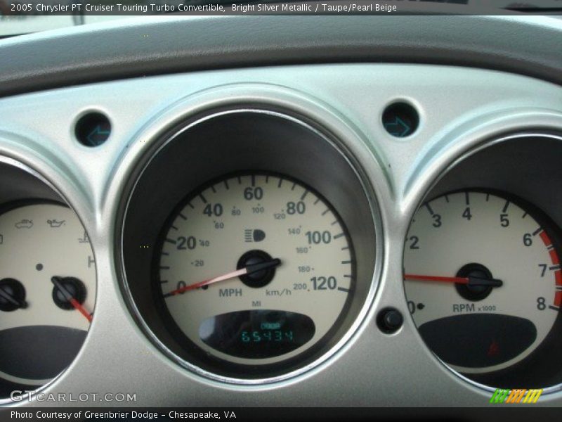 Bright Silver Metallic / Taupe/Pearl Beige 2005 Chrysler PT Cruiser Touring Turbo Convertible