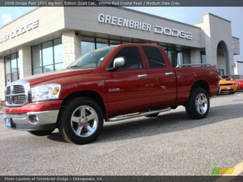 Inferno Red Crystal Pearl / Medium Slate Gray 2008 Dodge Ram 1500 Big Horn Edition Quad Cab