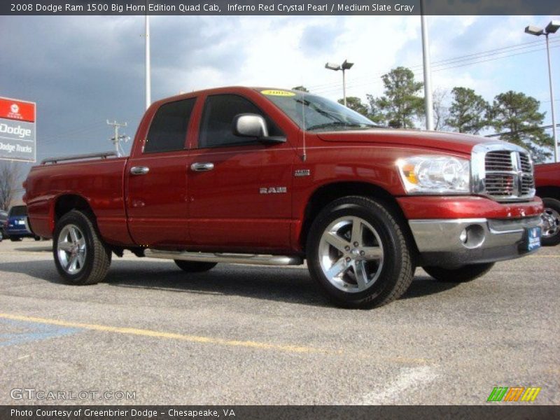 Inferno Red Crystal Pearl / Medium Slate Gray 2008 Dodge Ram 1500 Big Horn Edition Quad Cab