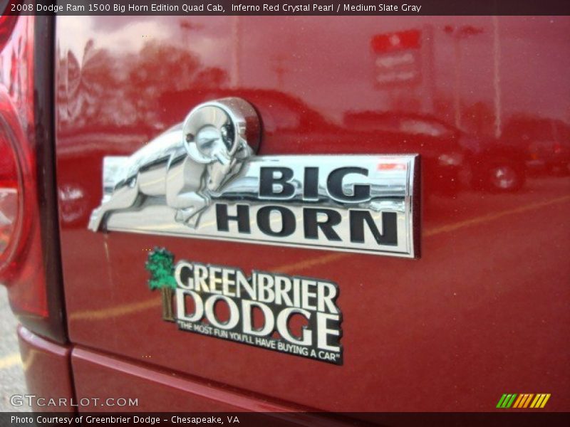 Inferno Red Crystal Pearl / Medium Slate Gray 2008 Dodge Ram 1500 Big Horn Edition Quad Cab