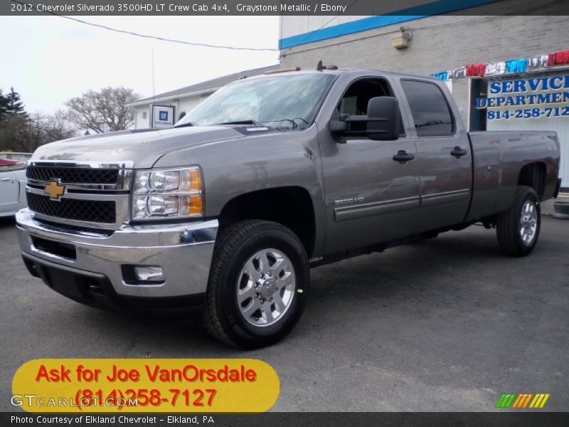 Graystone Metallic / Ebony 2012 Chevrolet Silverado 3500HD LT Crew Cab 4x4