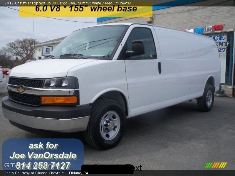 Summit White / Medium Pewter 2012 Chevrolet Express 3500 Cargo Van