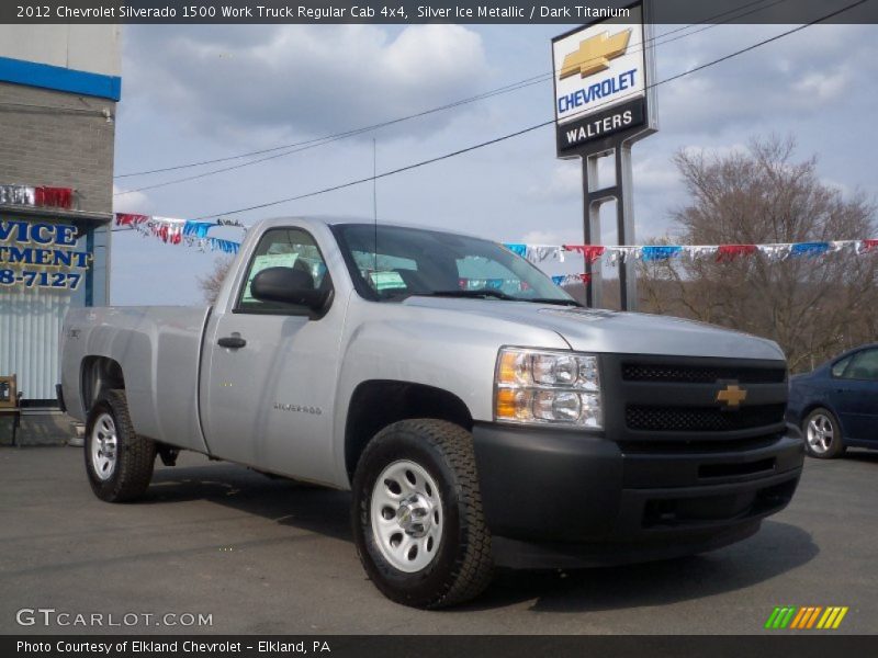 Silver Ice Metallic / Dark Titanium 2012 Chevrolet Silverado 1500 Work Truck Regular Cab 4x4