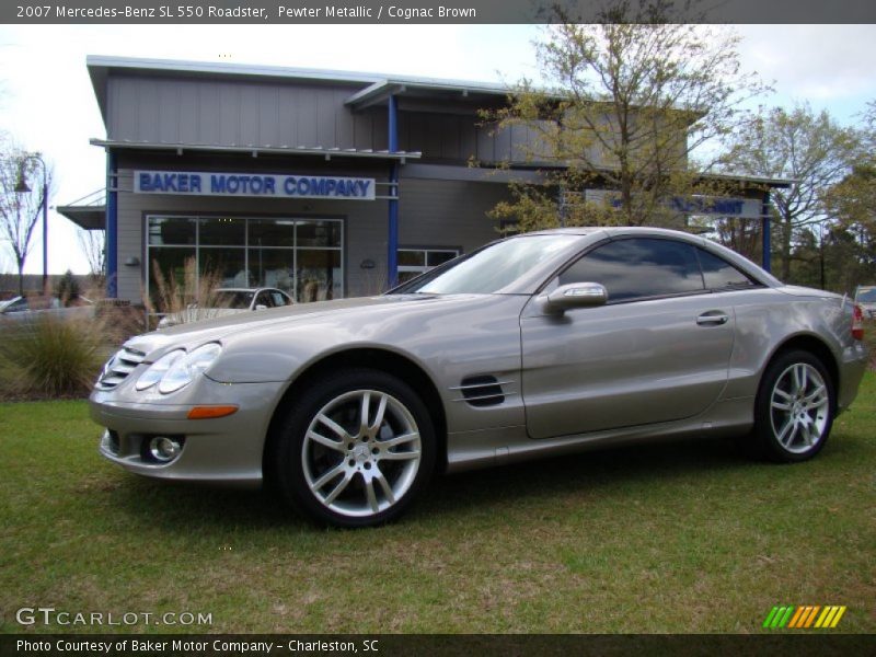Pewter Metallic / Cognac Brown 2007 Mercedes-Benz SL 550 Roadster