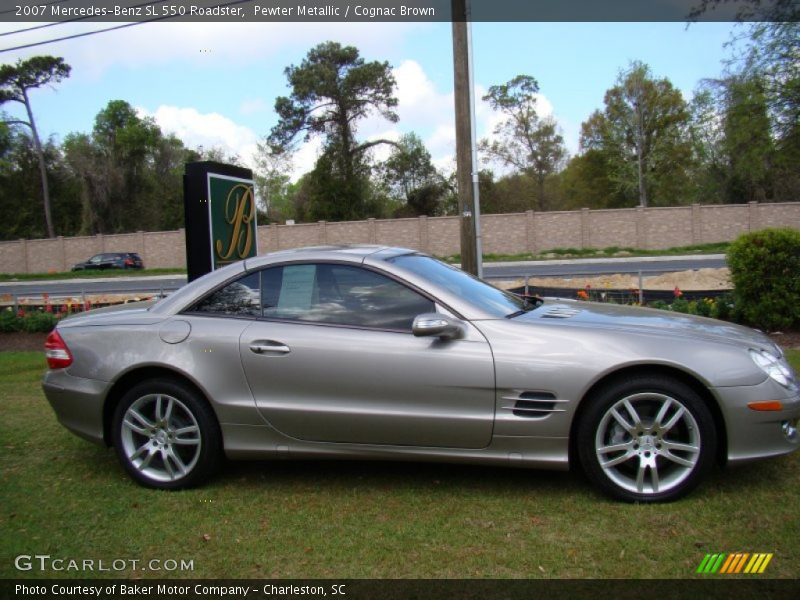 Pewter Metallic / Cognac Brown 2007 Mercedes-Benz SL 550 Roadster