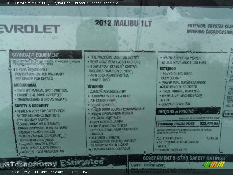 Crystal Red Tintcoat / Cocoa/Cashmere 2012 Chevrolet Malibu LT