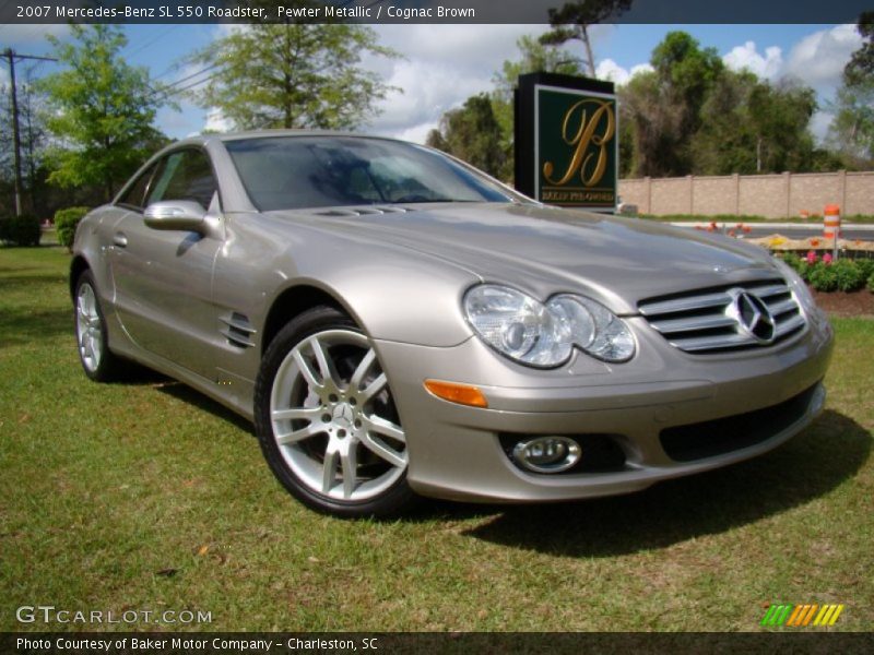 Pewter Metallic / Cognac Brown 2007 Mercedes-Benz SL 550 Roadster