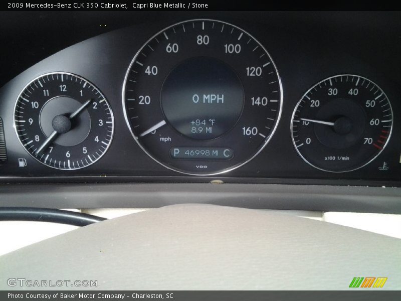 Capri Blue Metallic / Stone 2009 Mercedes-Benz CLK 350 Cabriolet