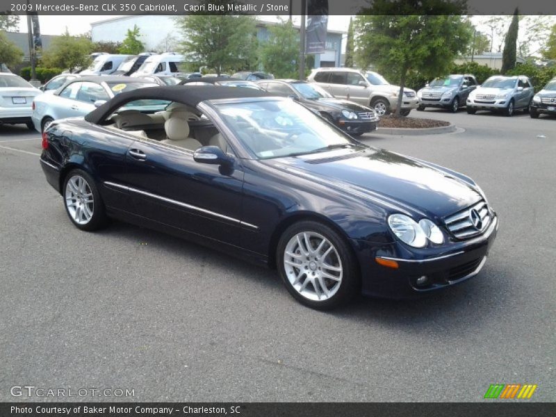 Capri Blue Metallic / Stone 2009 Mercedes-Benz CLK 350 Cabriolet