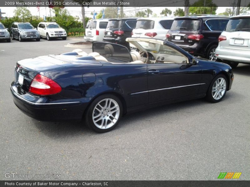 Capri Blue Metallic / Stone 2009 Mercedes-Benz CLK 350 Cabriolet