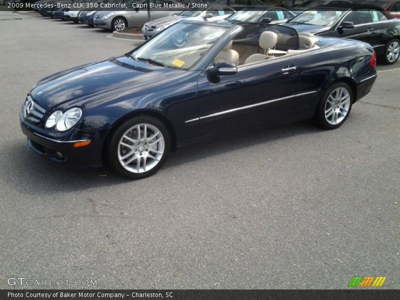 Capri Blue Metallic / Stone 2009 Mercedes-Benz CLK 350 Cabriolet