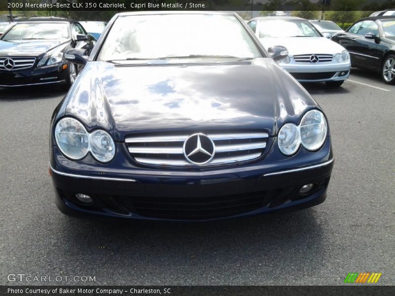 Capri Blue Metallic / Stone 2009 Mercedes-Benz CLK 350 Cabriolet