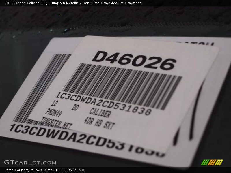 Tungsten Metallic / Dark Slate Gray/Medium Graystone 2012 Dodge Caliber SXT