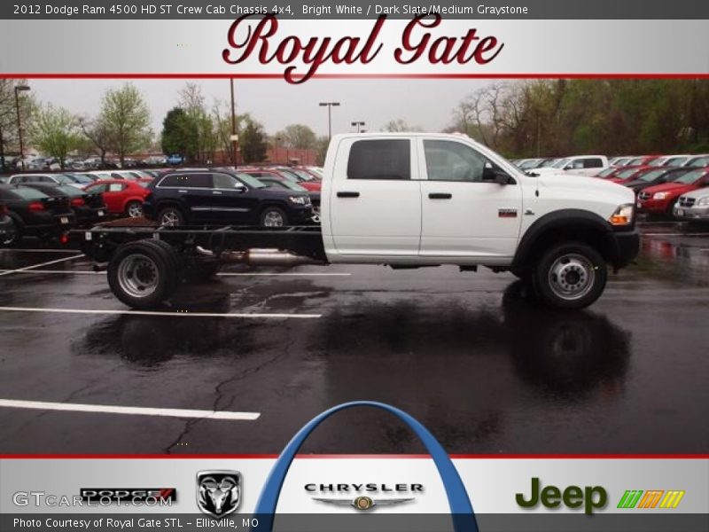 Bright White / Dark Slate/Medium Graystone 2012 Dodge Ram 4500 HD ST Crew Cab Chassis 4x4