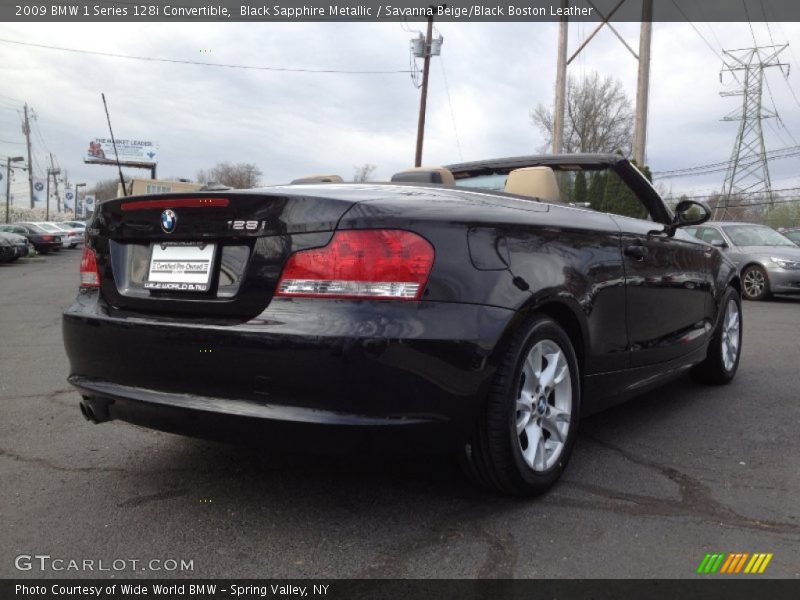 Black Sapphire Metallic / Savanna Beige/Black Boston Leather 2009 BMW 1 Series 128i Convertible