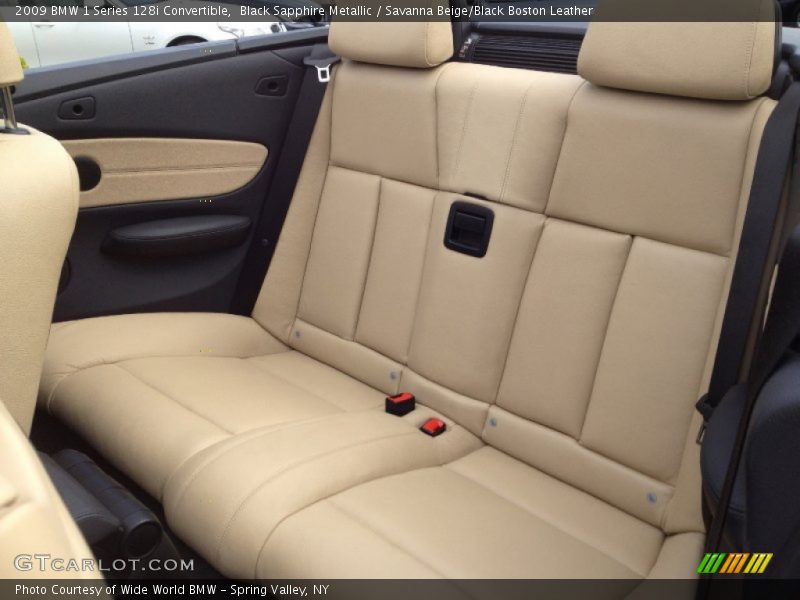 Black Sapphire Metallic / Savanna Beige/Black Boston Leather 2009 BMW 1 Series 128i Convertible