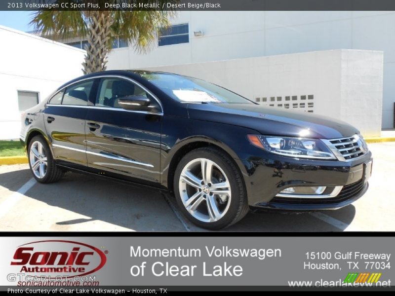 Deep Black Metallic / Desert Beige/Black 2013 Volkswagen CC Sport Plus