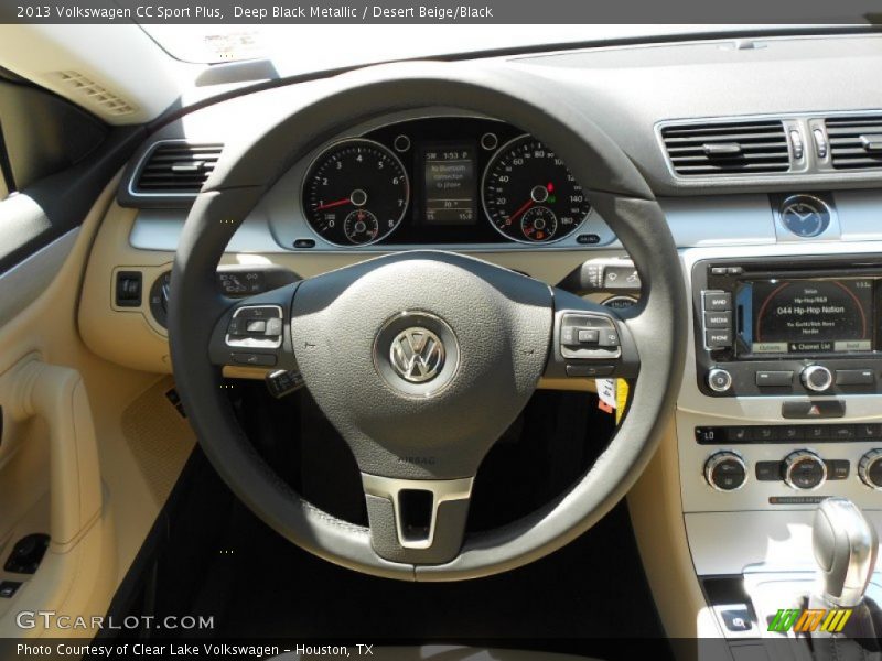 Deep Black Metallic / Desert Beige/Black 2013 Volkswagen CC Sport Plus