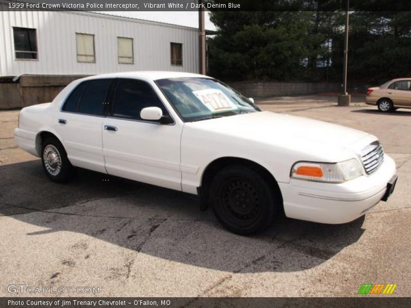 Vibrant White / Dark Denim Blue 1999 Ford Crown Victoria Police Interceptor