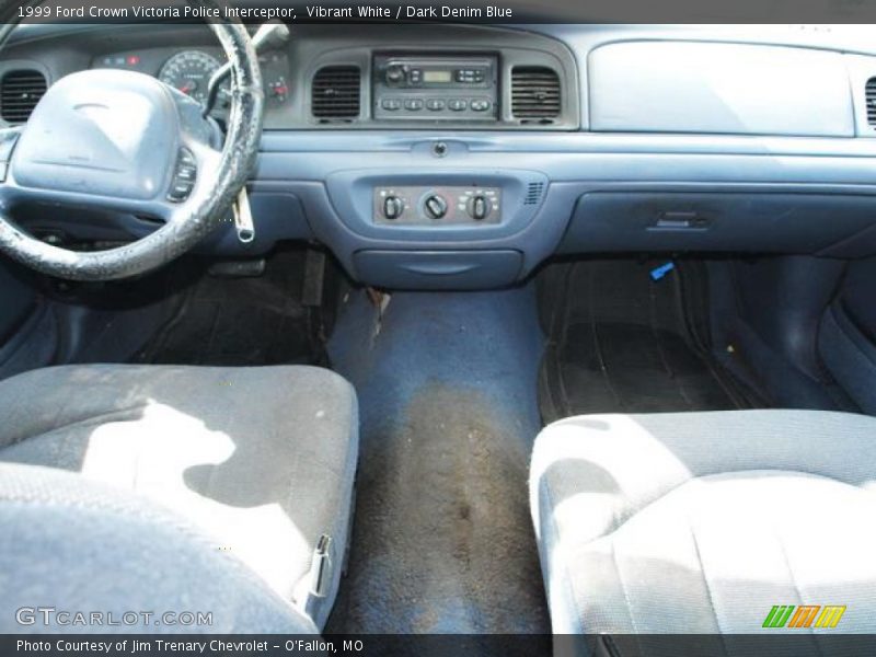 Vibrant White / Dark Denim Blue 1999 Ford Crown Victoria Police Interceptor
