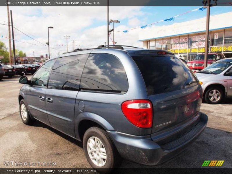Steel Blue Pearl / Navy Blue 2002 Dodge Caravan Sport