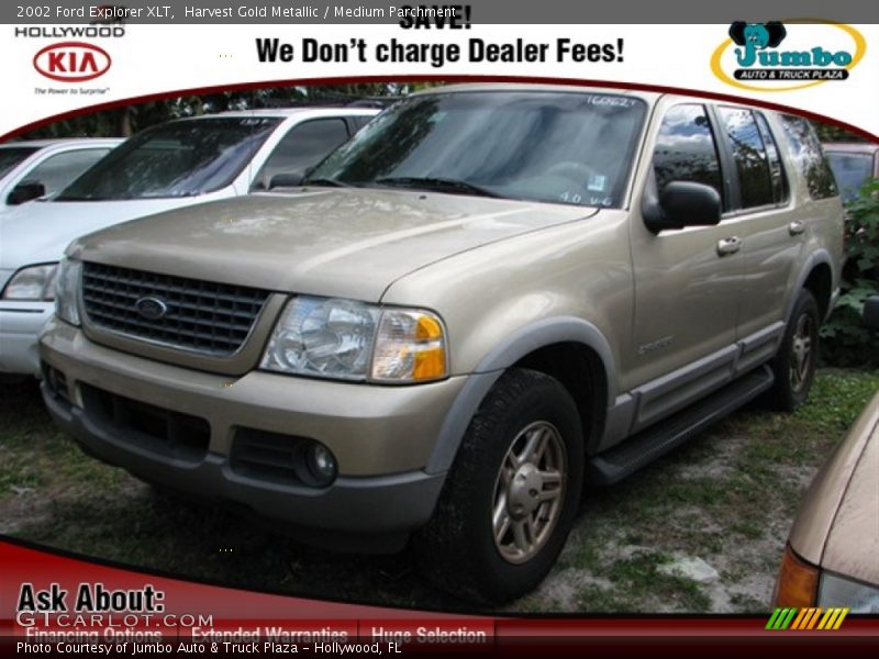Harvest Gold Metallic / Medium Parchment 2002 Ford Explorer XLT