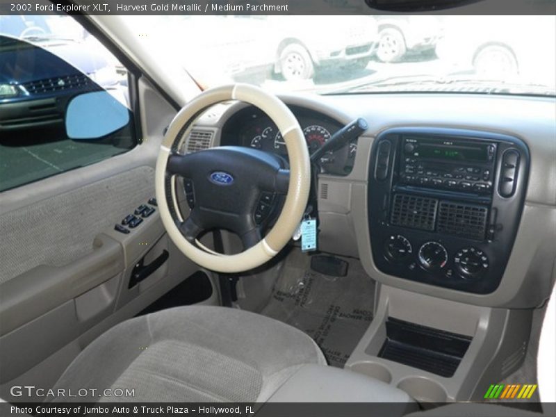 Harvest Gold Metallic / Medium Parchment 2002 Ford Explorer XLT